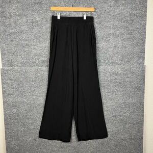 CAbi Cafe Pants Womens XS Black Wide Leg Pull On Minimalist Pockets Lounge Chic